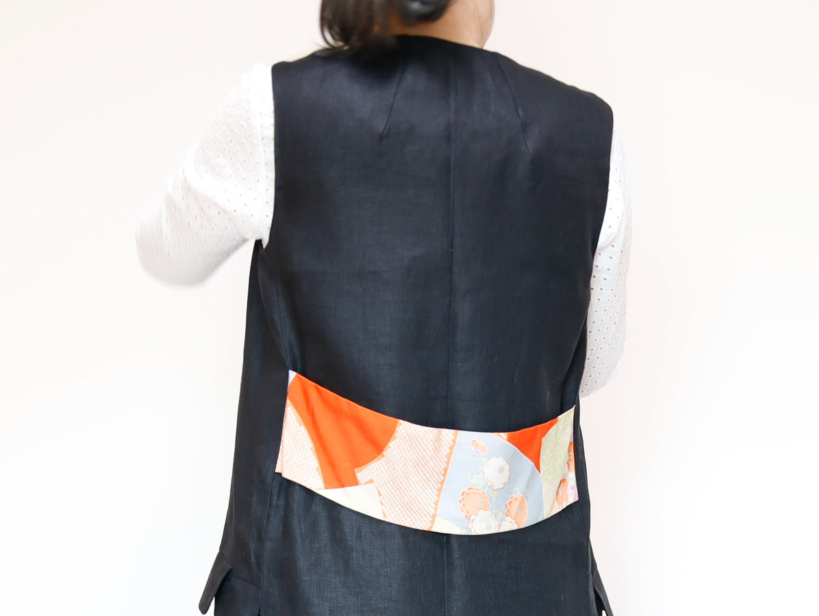 <V01-024> KIMONO Gilet Black