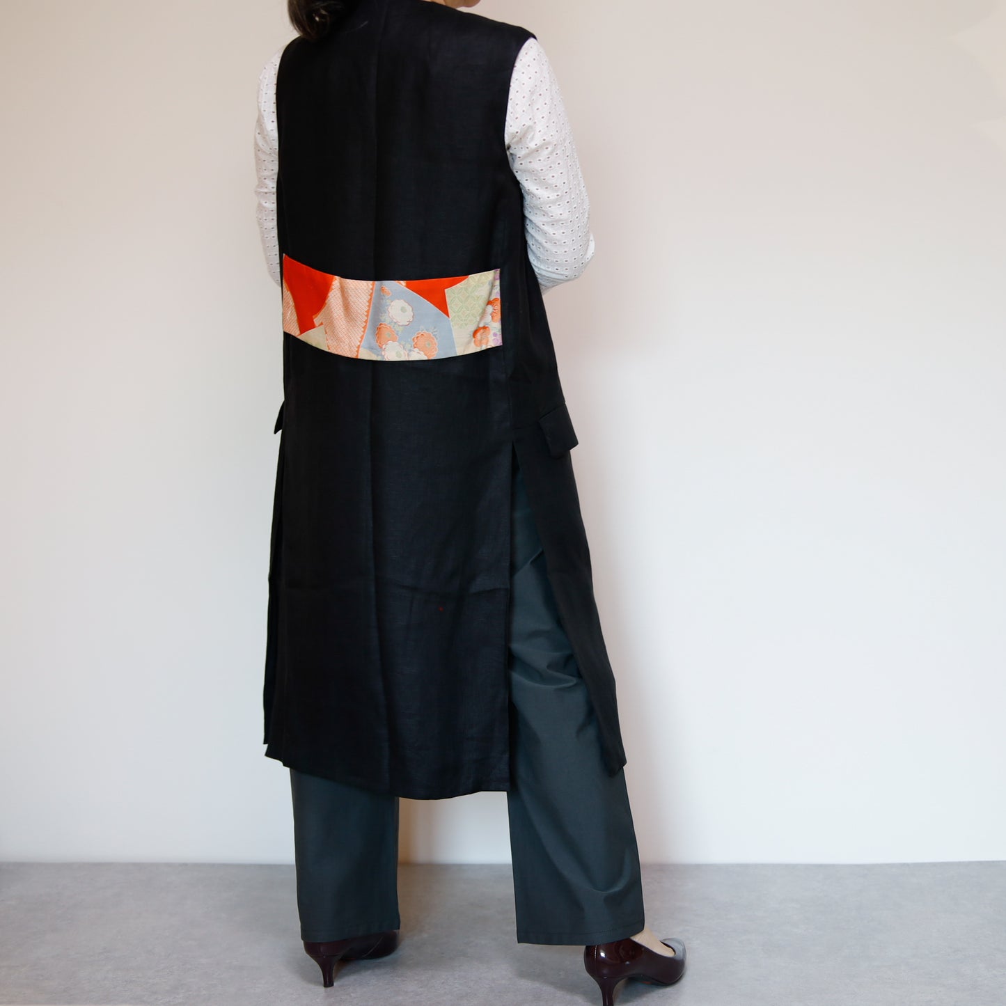 <V01-024> KIMONO Gilet Black