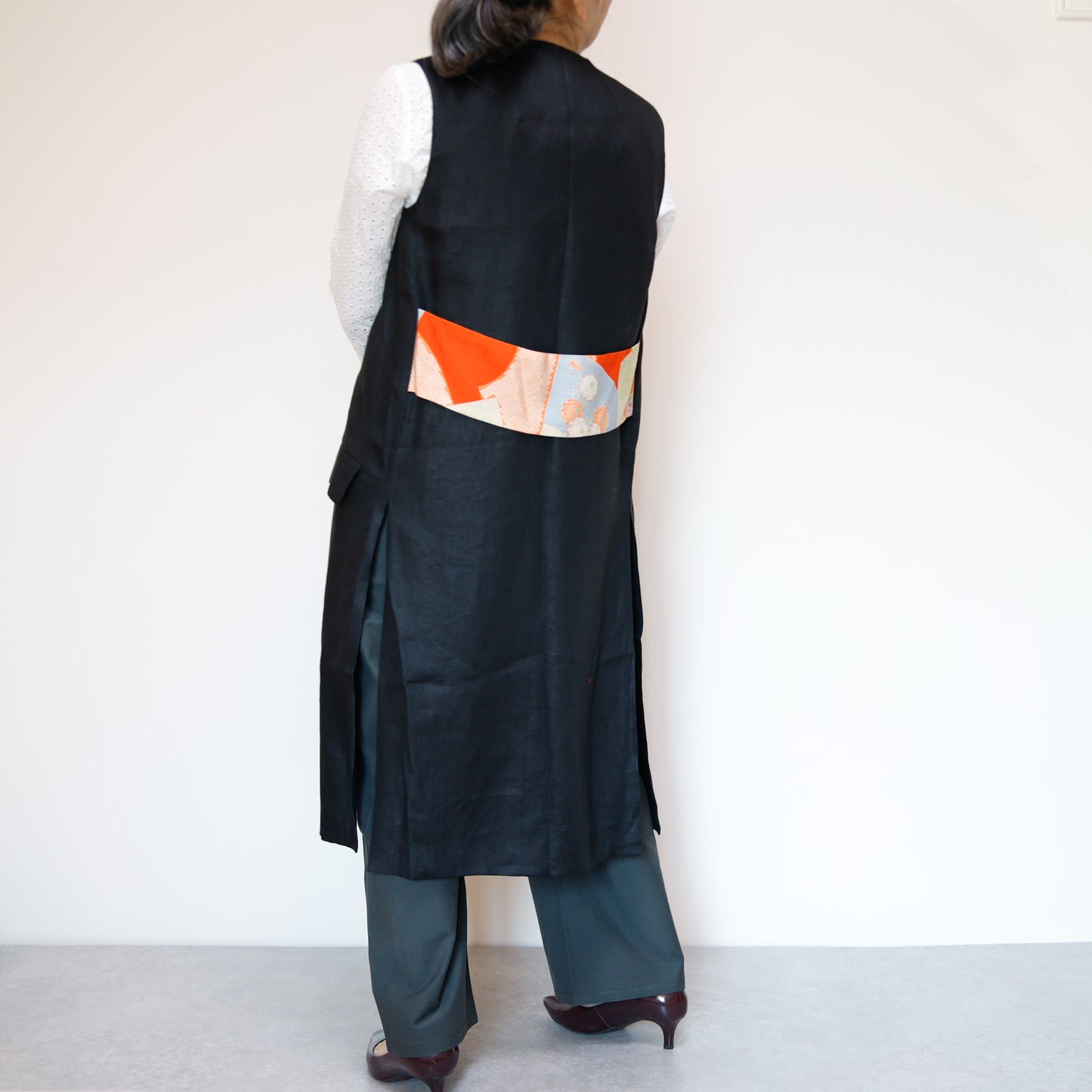 <V01-024> KIMONO Gilet Black