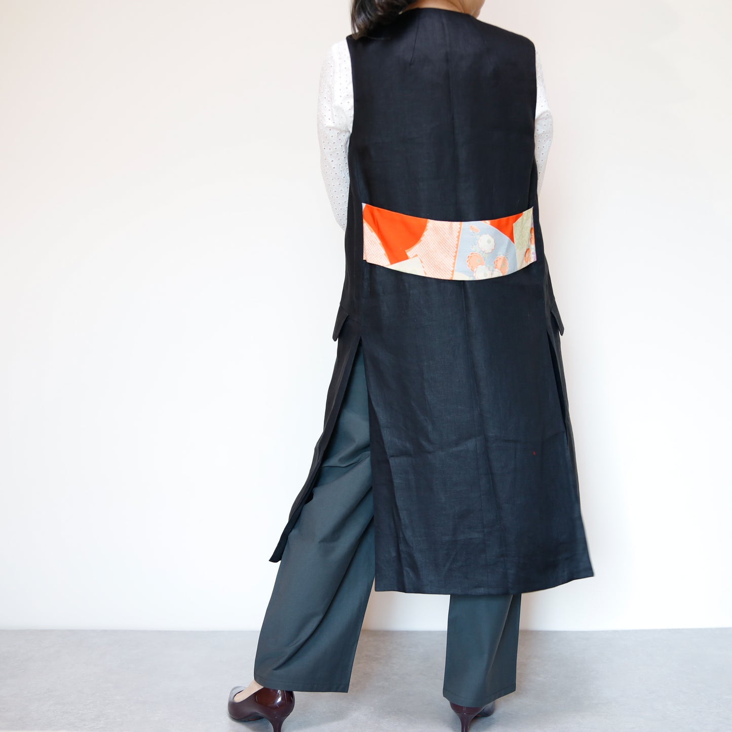 <V01-024> KIMONO Gilet Black