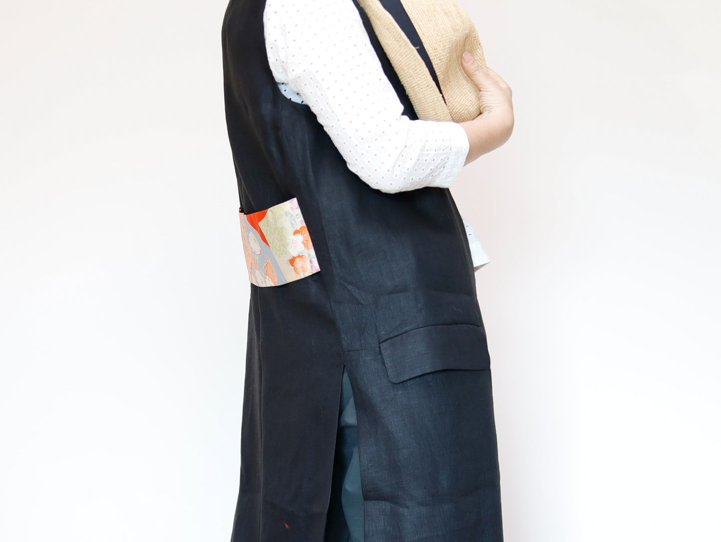 <V01-024> KIMONO Gilet Black