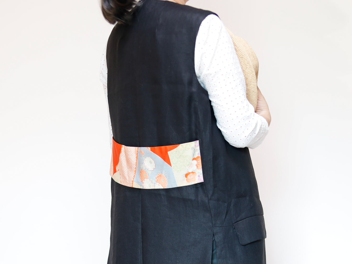 <V01-024> KIMONO Gilet Black