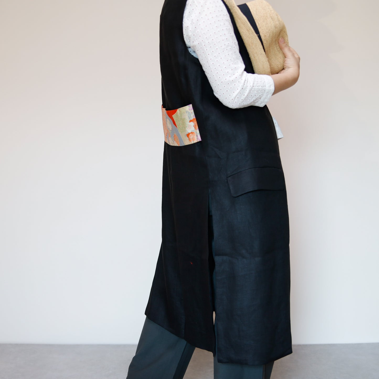 <V01-024> KIMONO Gilet Black