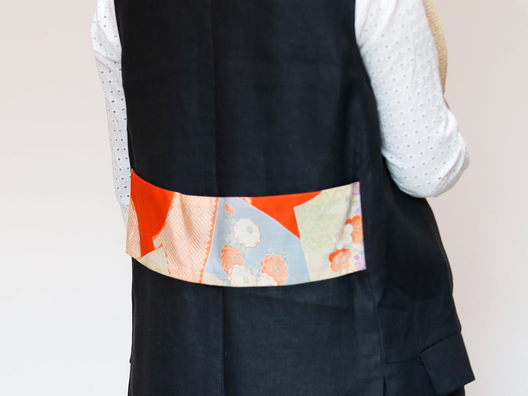 <V01-024> KIMONO Gilet Black