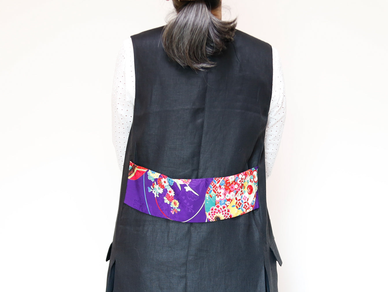 <V01-025> KIMONO Gilet Black