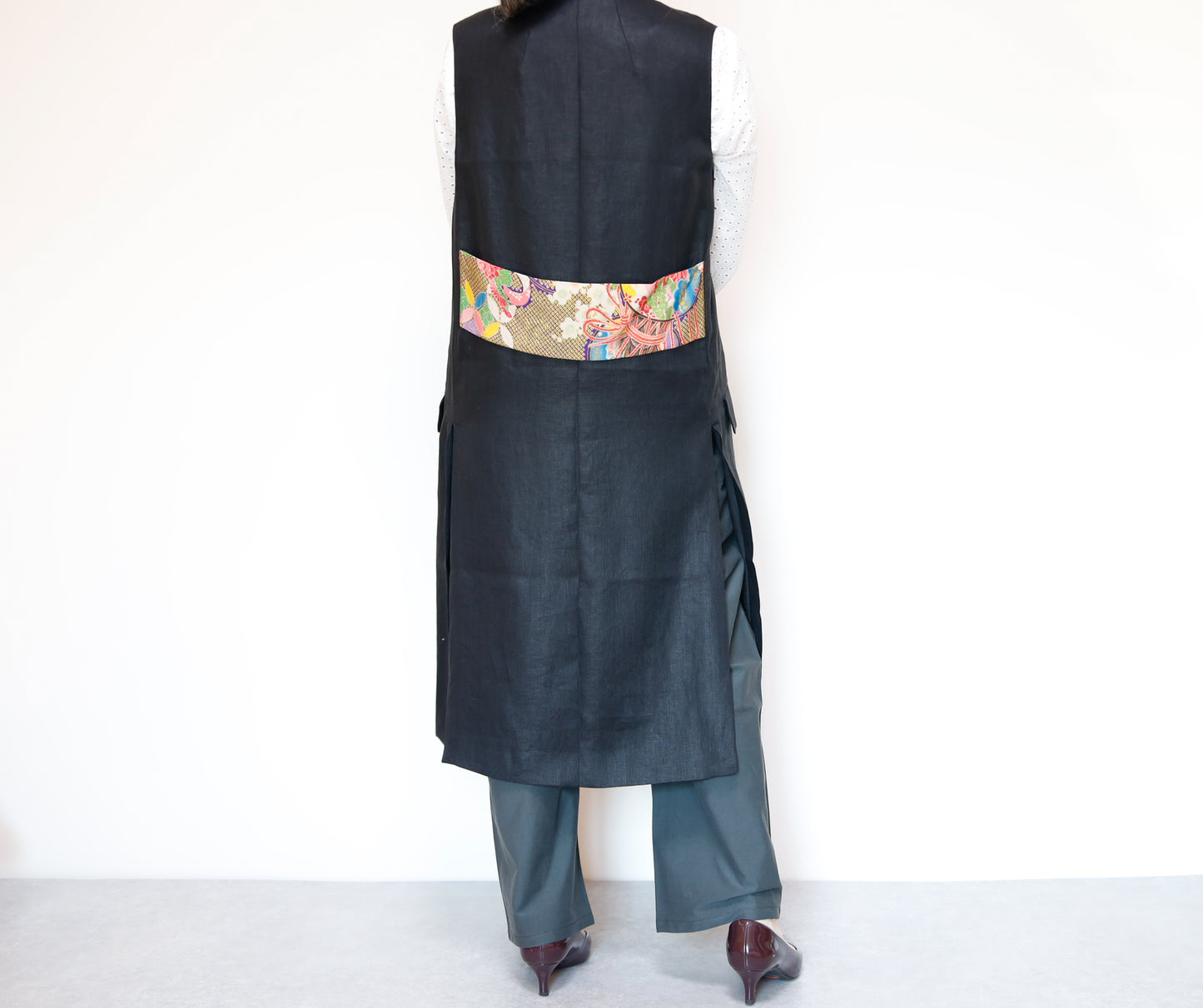 <V01-026> KIMONO Gilet Black