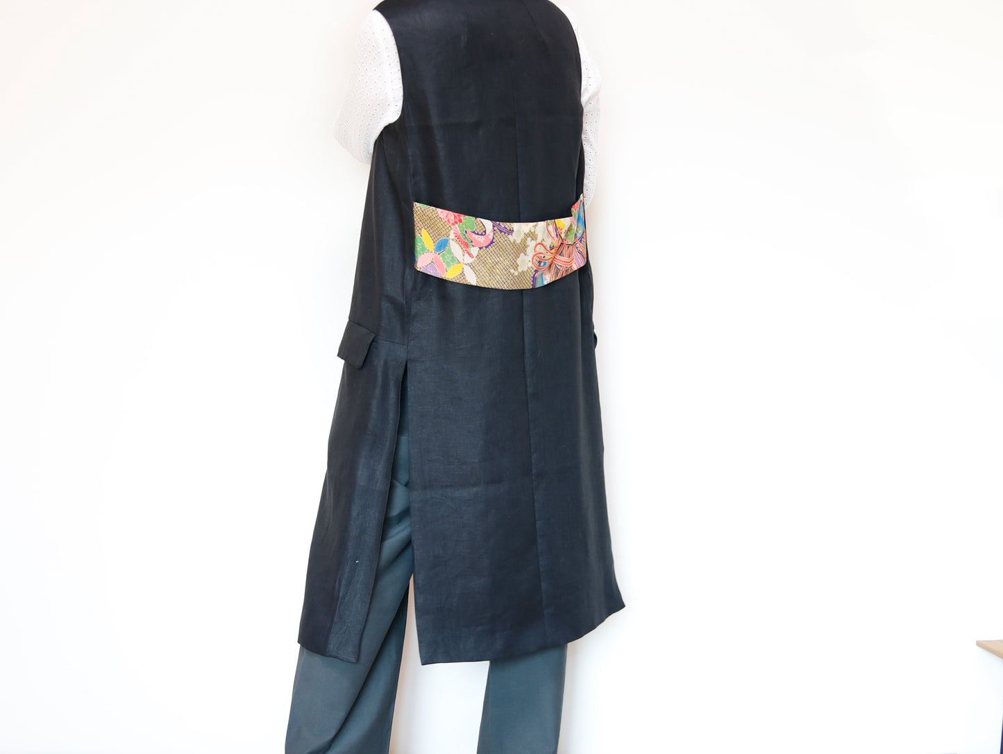 <V01-026> KIMONO Gilet Black