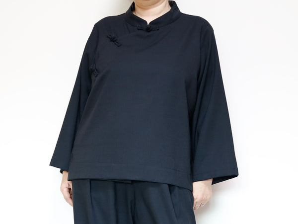 <T27NR> CHINOISERIE Blouse -BLACK