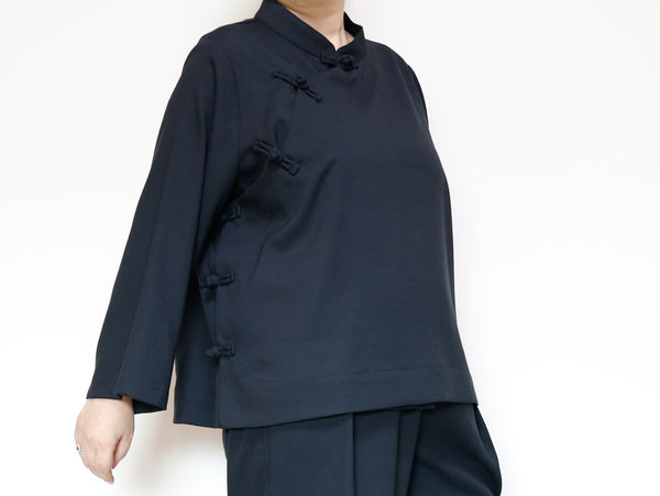 <T27NR> CHINOISERIE Blouse -BLACK