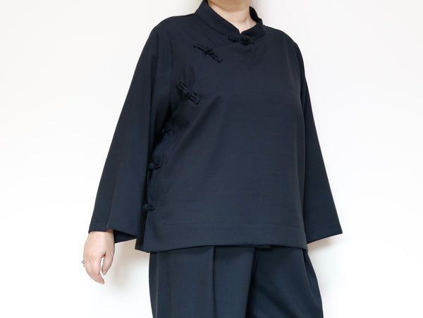 <T27NR> CHINOISERIE Blouse -BLACK