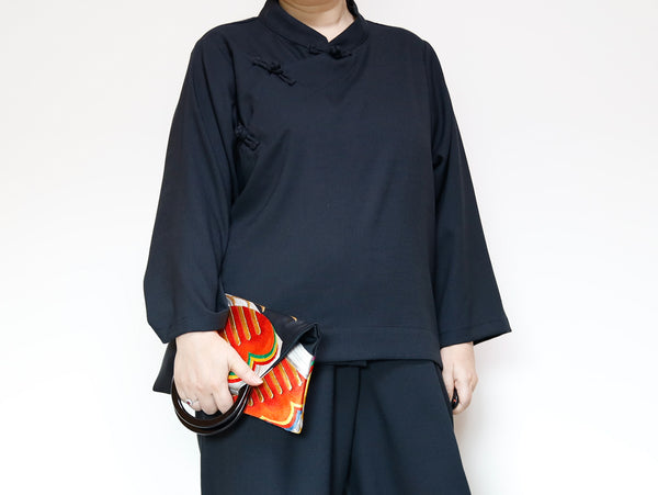 <T27NR> CHINOISERIE Blouse -BLACK