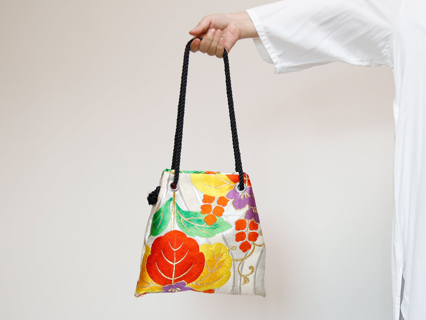 <B06K-034>  FUJIYAMA Bag  -KIMONO WHITE