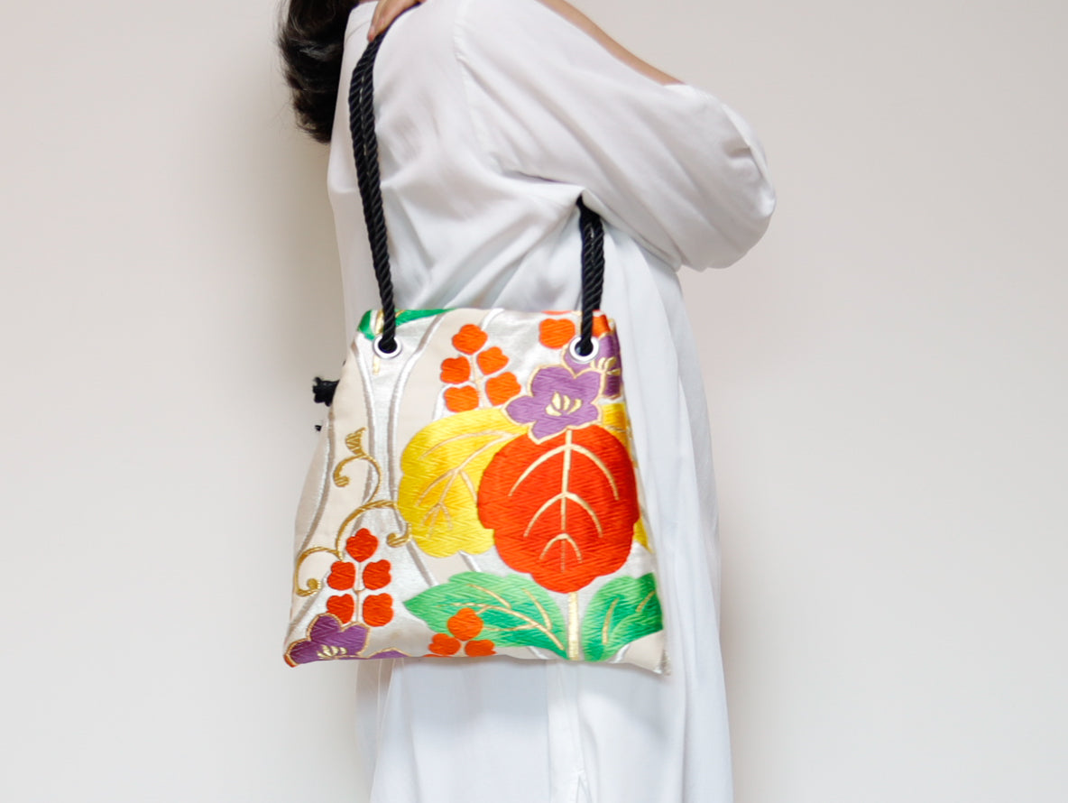 <B06K-035>  FUJIYAMA Bag  -KIMONO WHITE