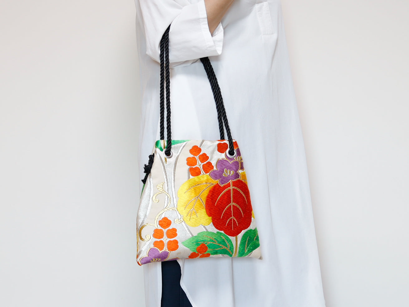 <B06K-035>  FUJIYAMA Bag  -KIMONO WHITE