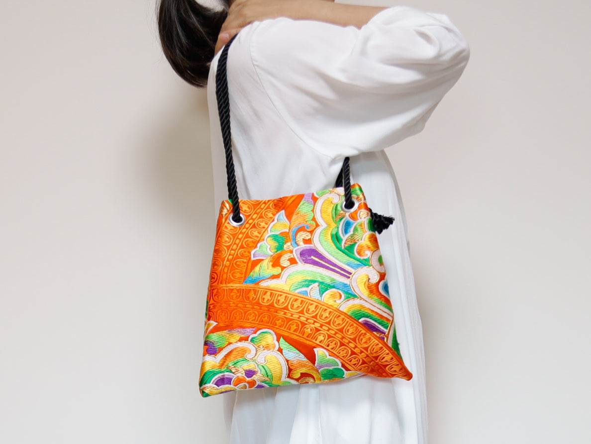 <B06K-037>  FUJIYAMA Bag  -KIMONO ORANGE