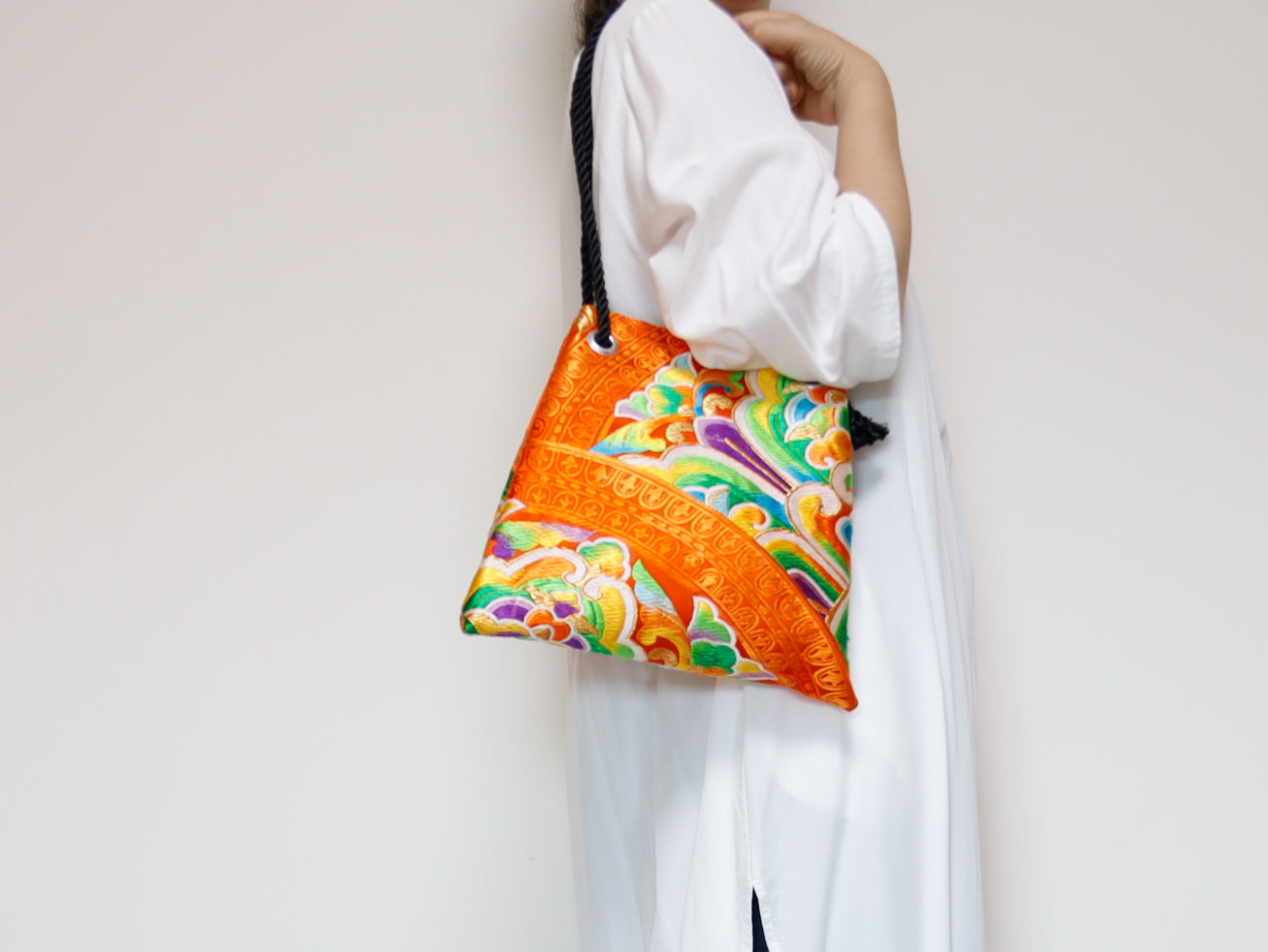 <B06K-037>  FUJIYAMA Bag  -KIMONO ORANGE