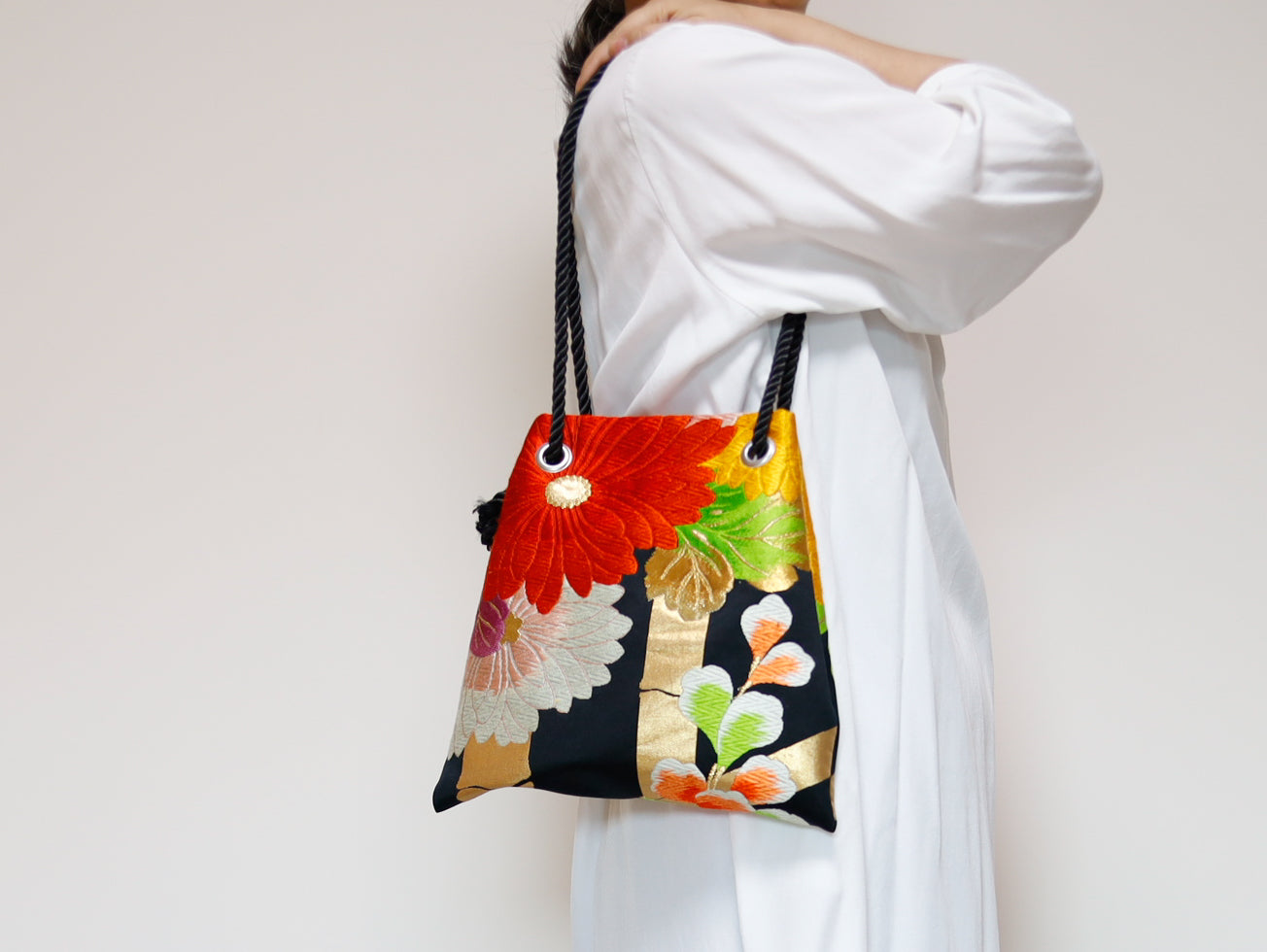 <B06K-036>  FUJIYAMA Bag  -KIMONO BLACK