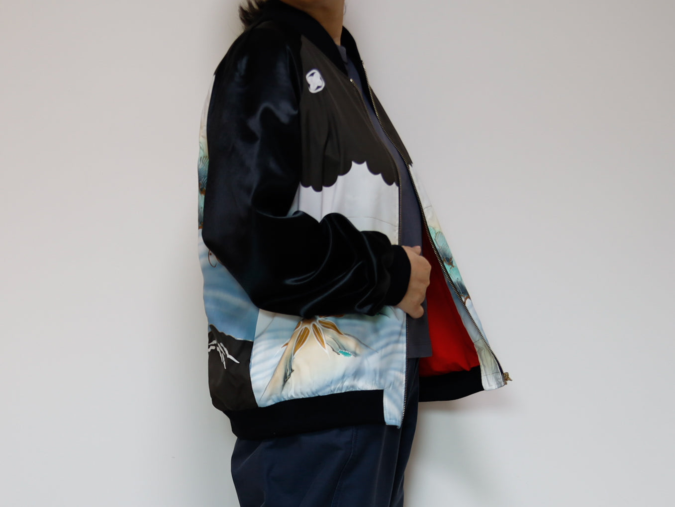 <J09-030> KIMONO BOMBER Jacket  -Mens M  Ladys XL