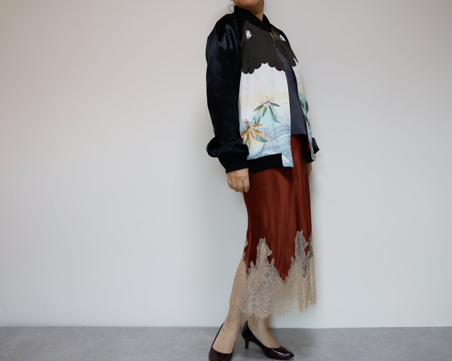 <J09-030> KIMONO BOMBER Jacket  -Mens M  Ladys XL