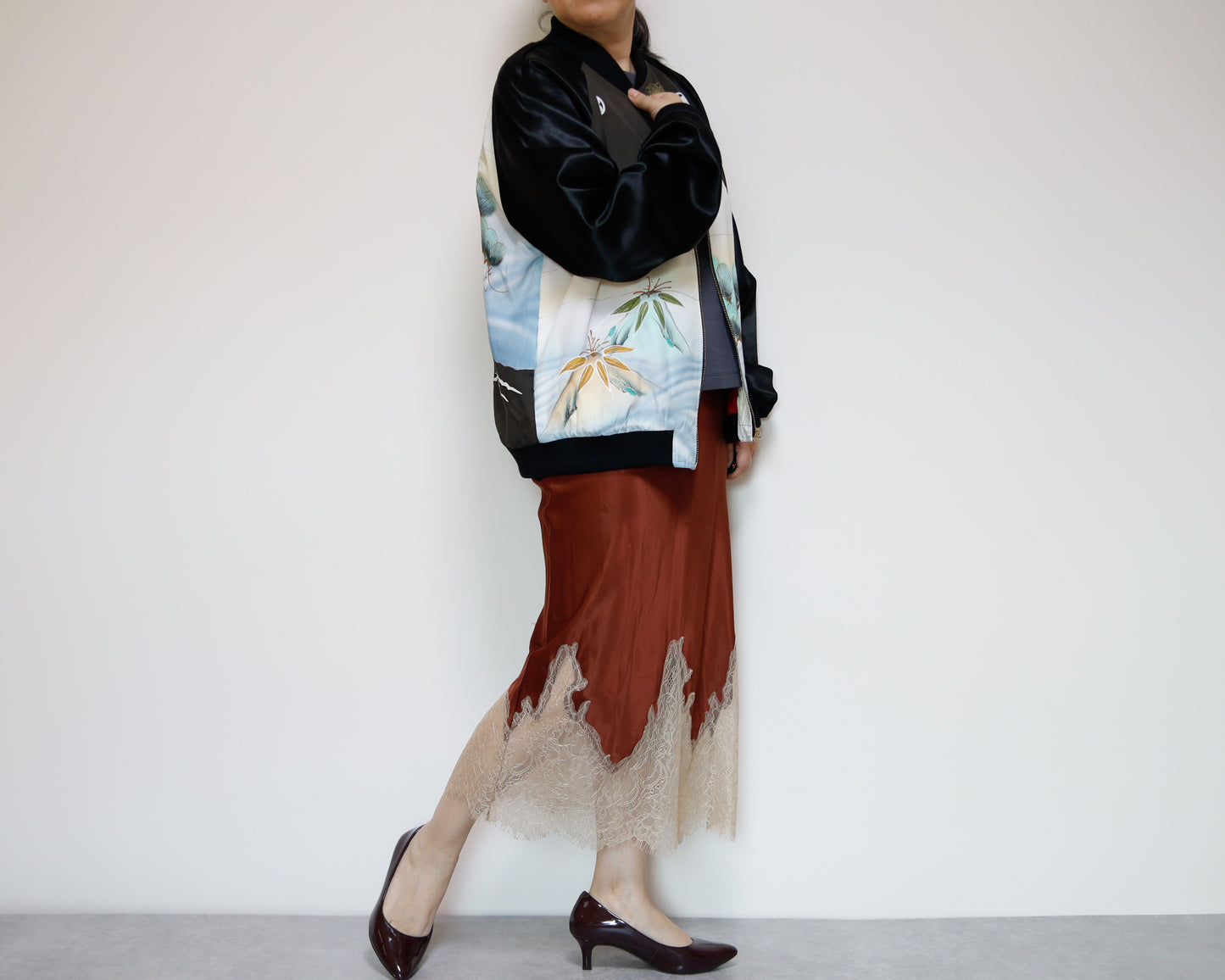 <J09-030> KIMONO BOMBER Jacket  -Mens M  Ladys XL