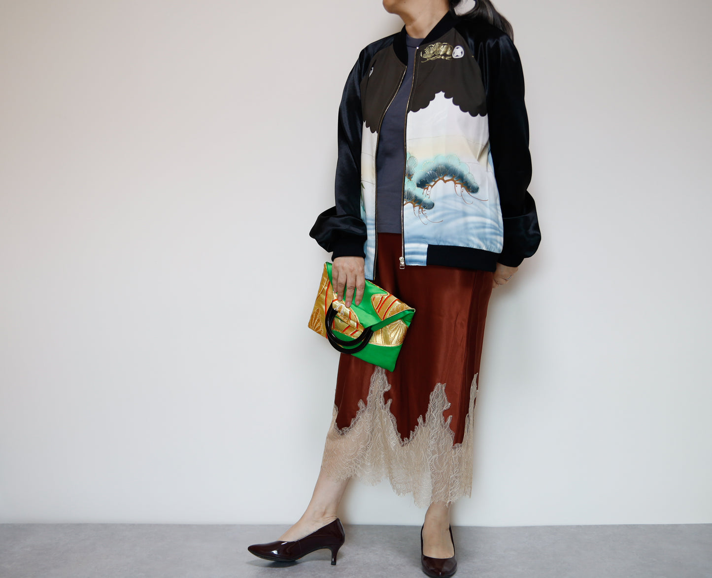 <J09-030> KIMONO BOMBER Jacket  -Mens M  Ladys XL