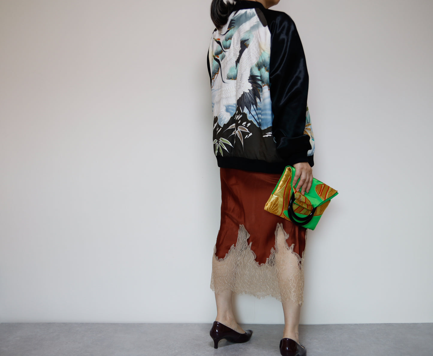 <J09-030> KIMONO BOMBER Jacket  -Mens M  Ladys XL