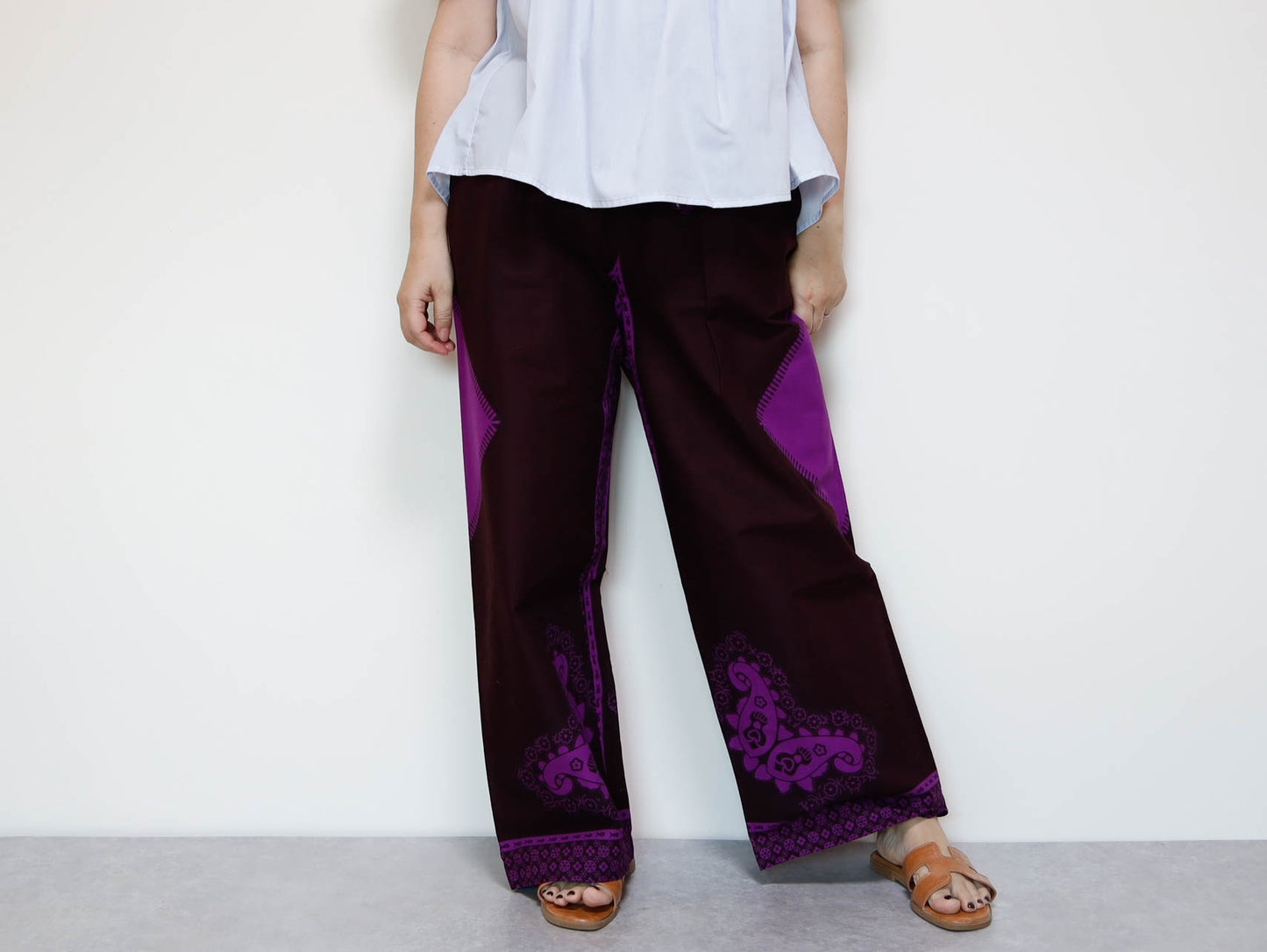 <P22-002>  AFRICAN PRINT WIDE PANTS