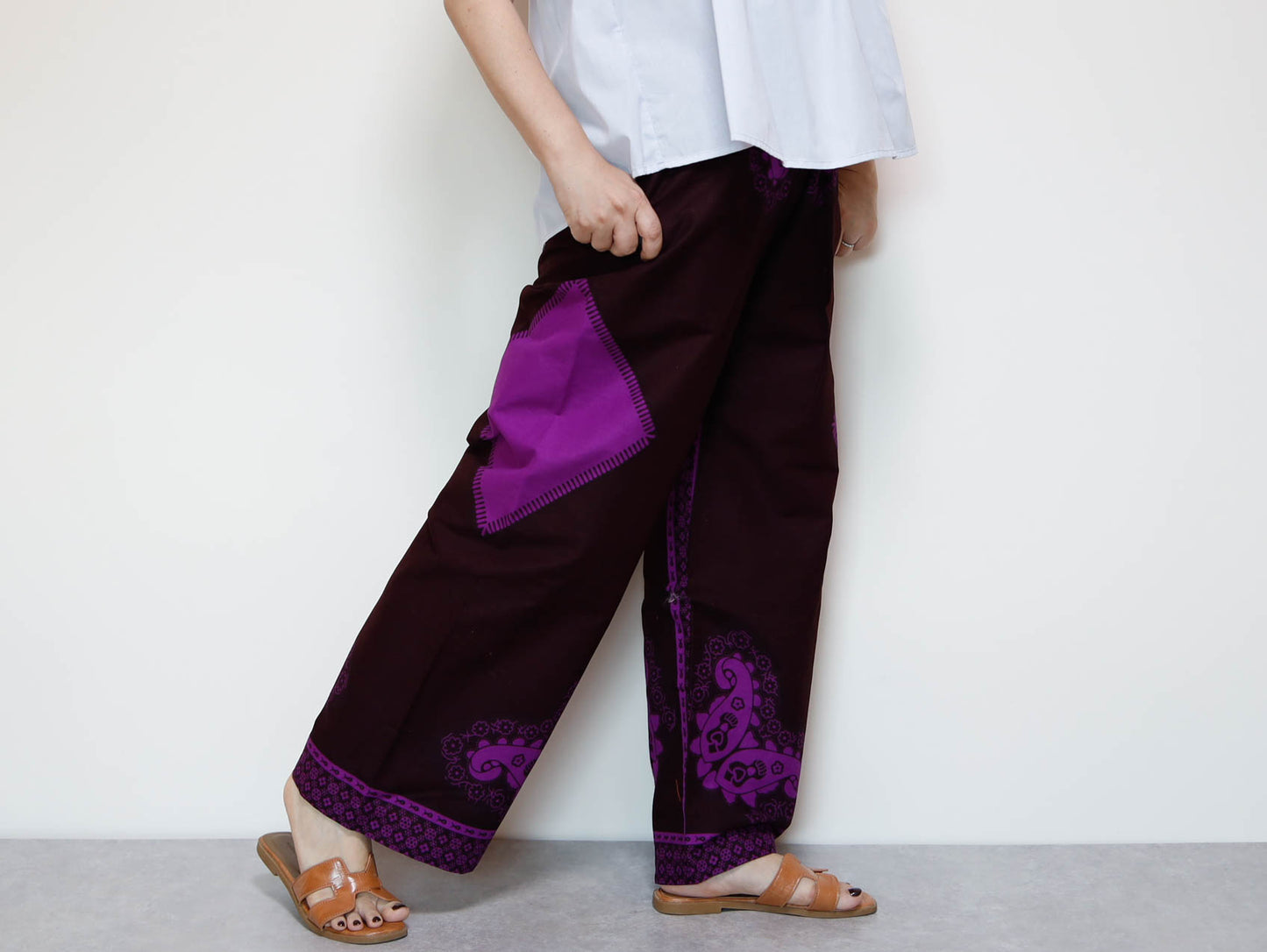 <P22-002>  AFRICAN PRINT WIDE PANTS