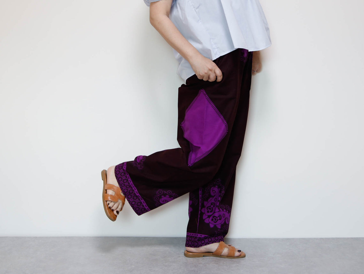 <P22-002>  AFRICAN PRINT WIDE PANTS