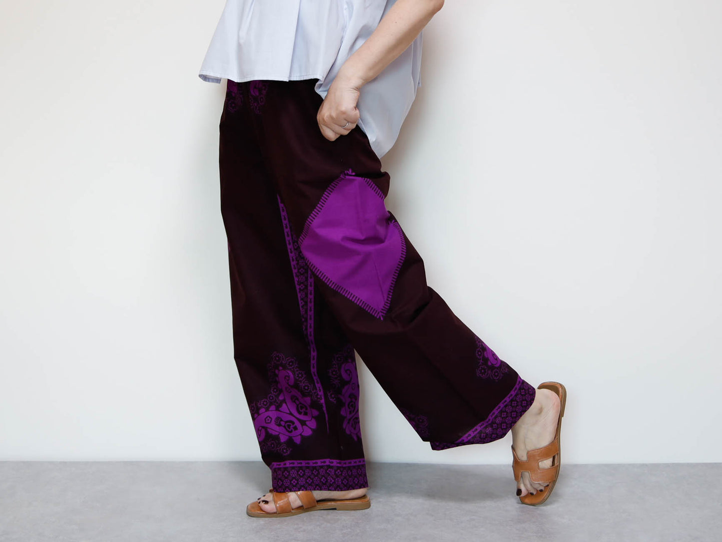 <P22-002>  AFRICAN PRINT WIDE PANTS