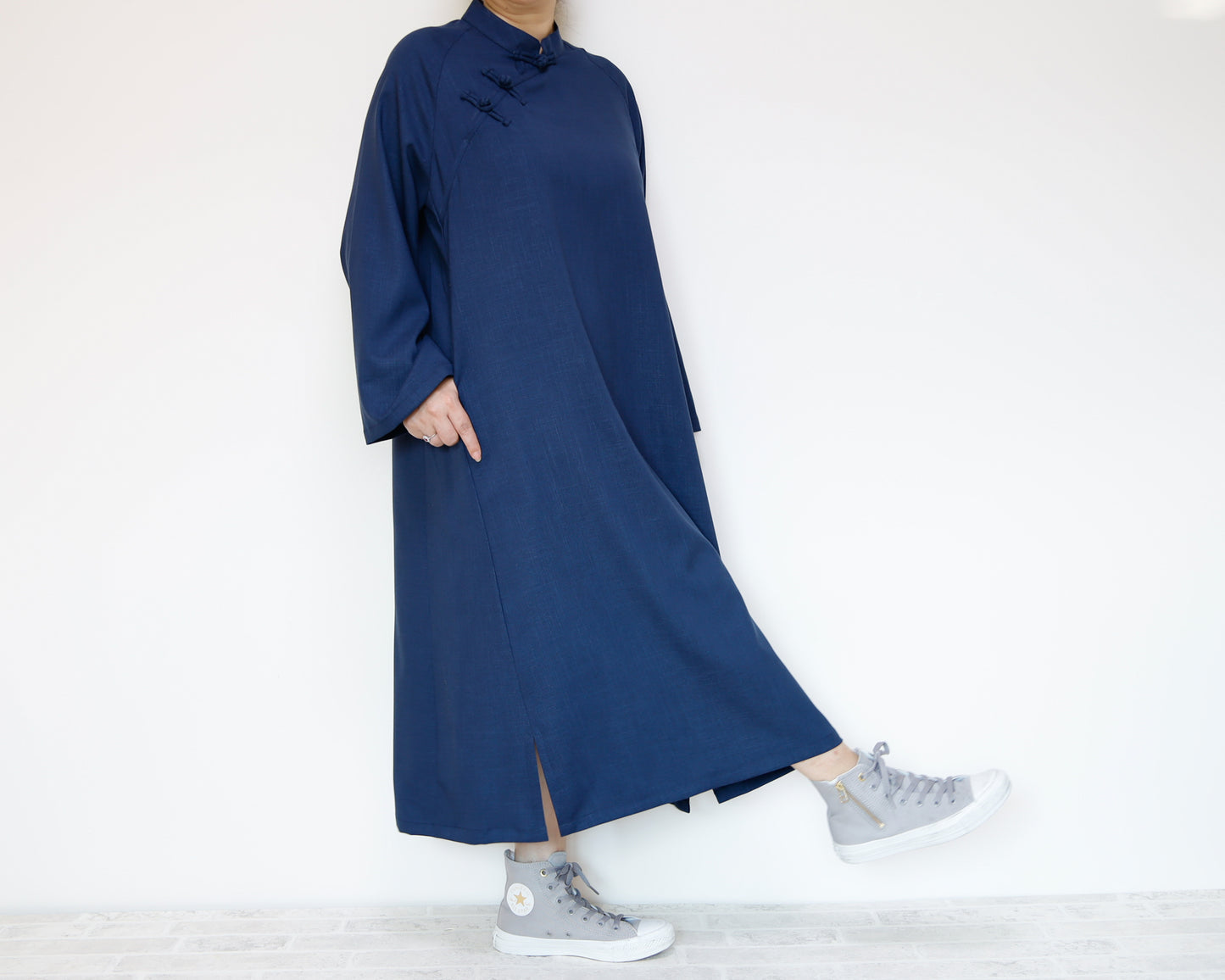 <D25NV> CHINOISERIE DRESS -NAVY