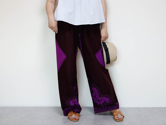 <P22-002>  AFRICAN PRINT WIDE PANTS