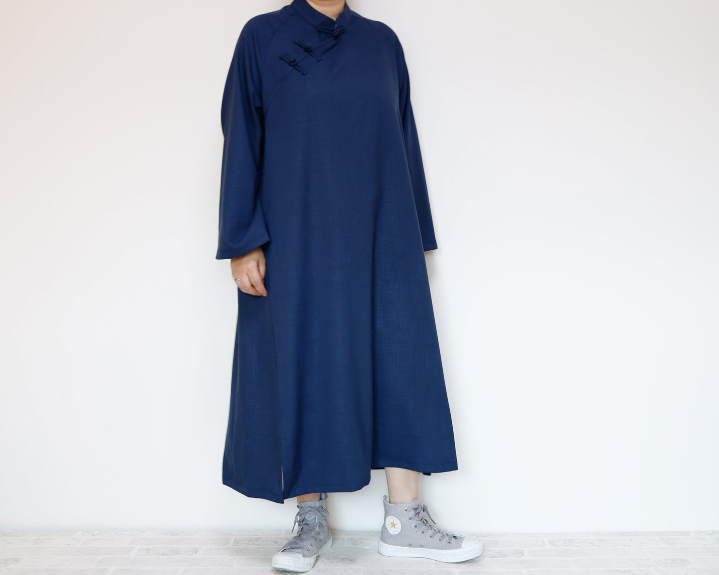 <D25NV> CHINOISERIE DRESS -NAVY