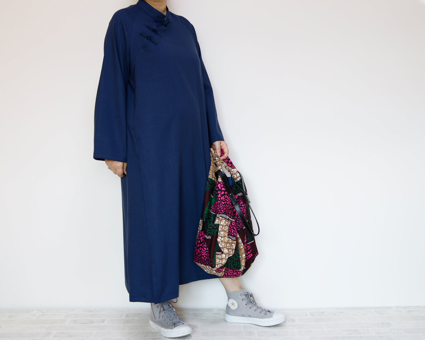 <D25NV> CHINOISERIE DRESS -NAVY