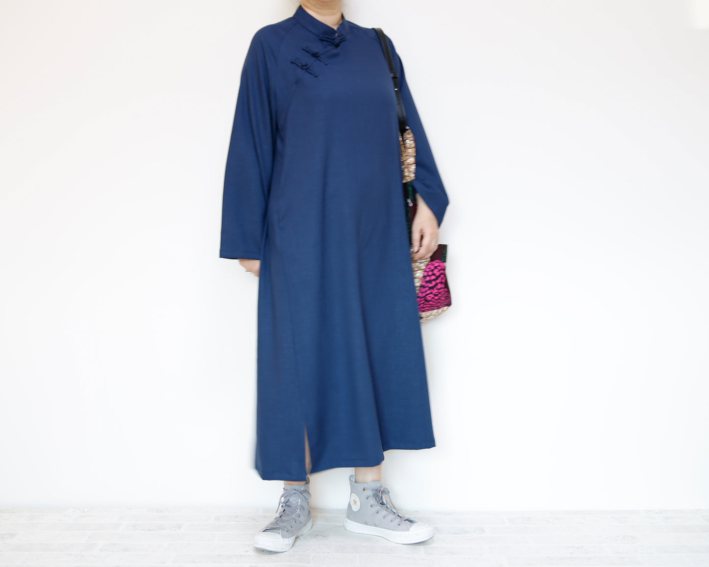 <D25NV> CHINOISERIE DRESS -NAVY