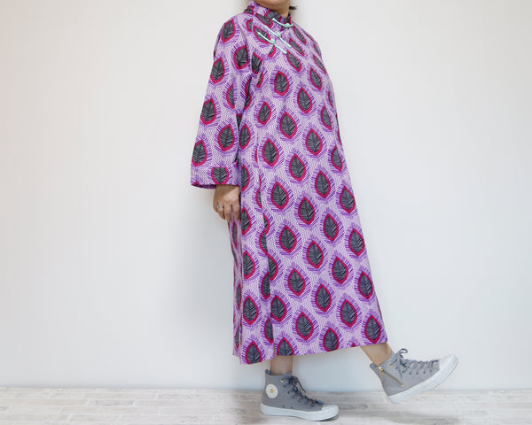 <D25J-001> CHINOISERIE DRESS  AFRICAN PRINT