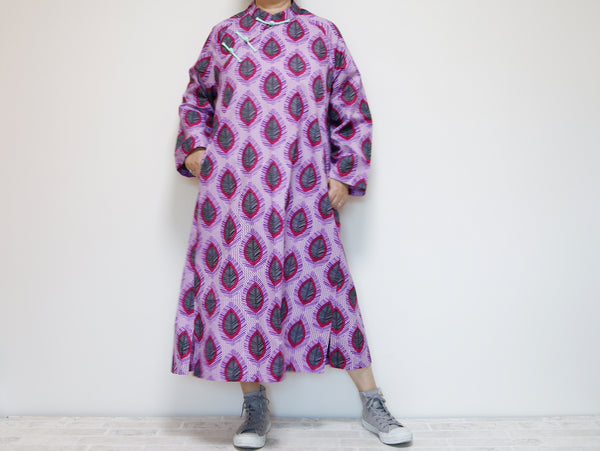 <D25J-001> CHINOISERIE DRESS  AFRICAN PRINT