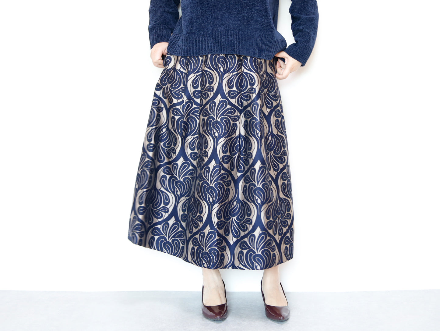<S17CG80>COVENT GARDEN WOVEN Skirt  -Length 80cm