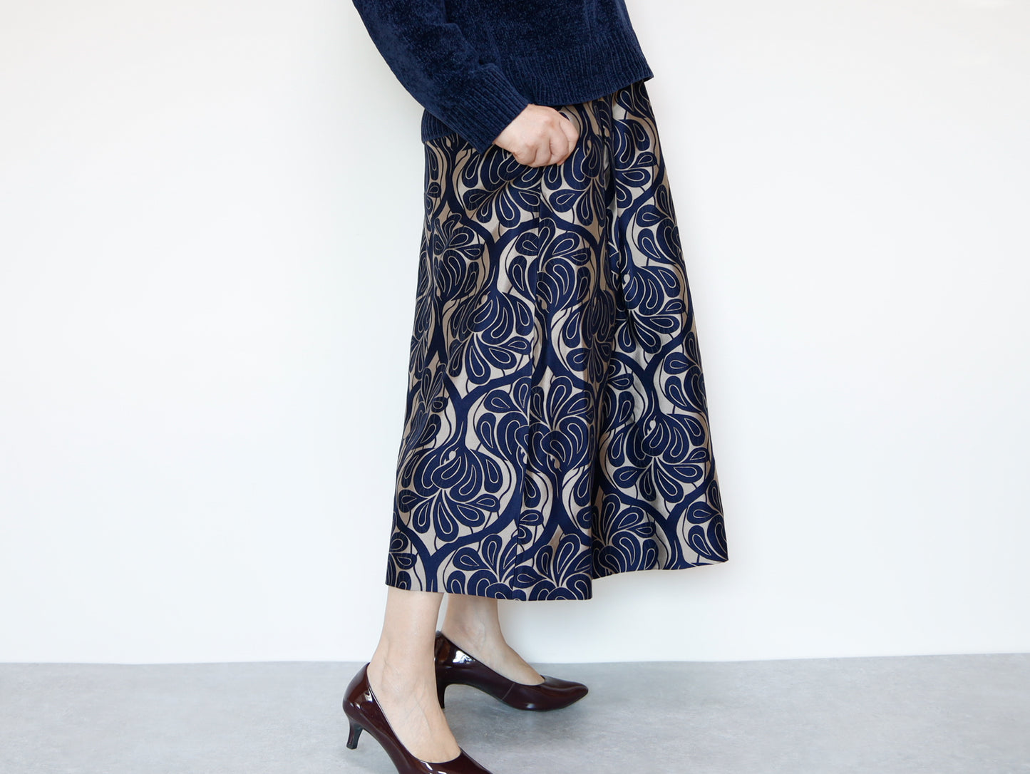 <S17CG80>COVENT GARDEN WOVEN Skirt  -Length 80cm