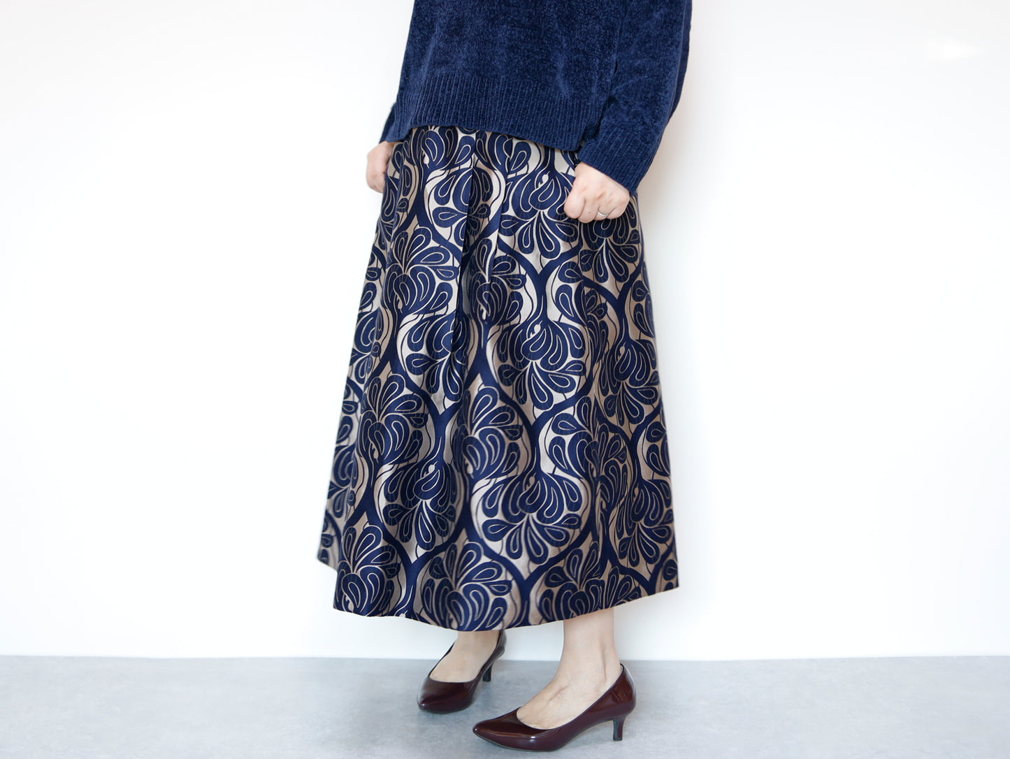<S17CG80>COVENT GARDEN WOVEN Skirt  -Length 80cm