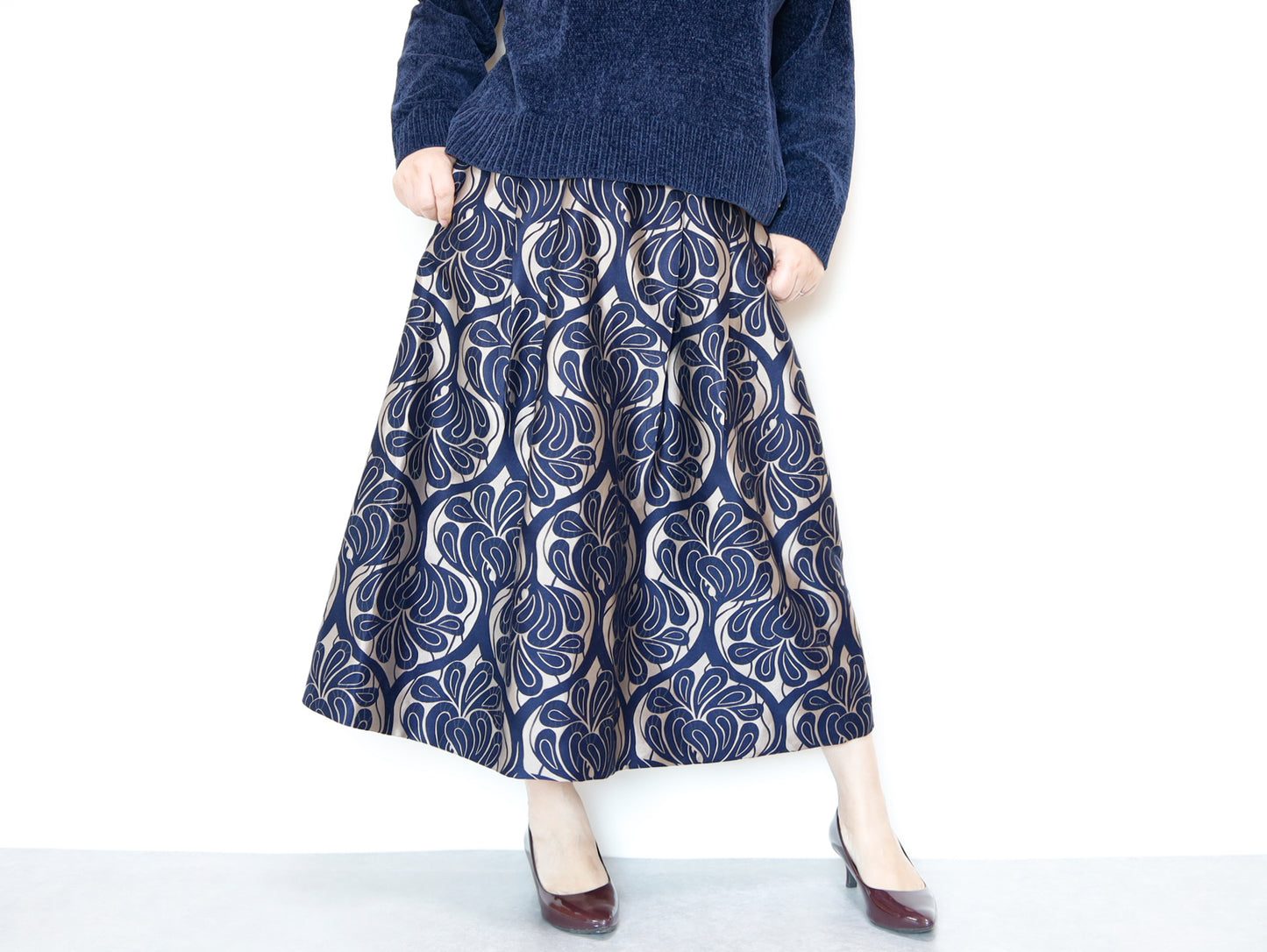 <S17CG80>COVENT GARDEN WOVEN Skirt  -Length 80cm