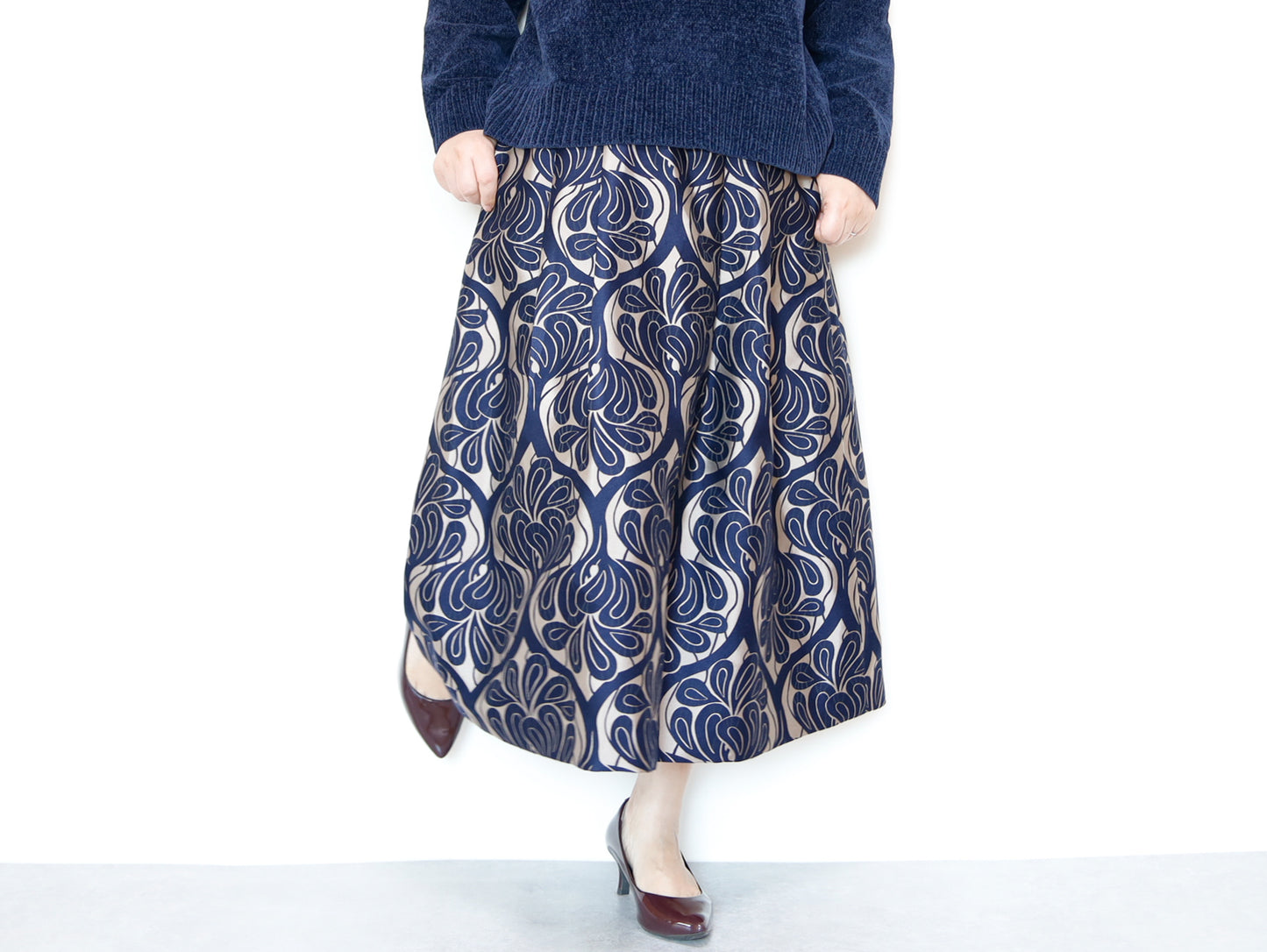 <S17CG80>COVENT GARDEN WOVEN Skirt  -Length 80cm