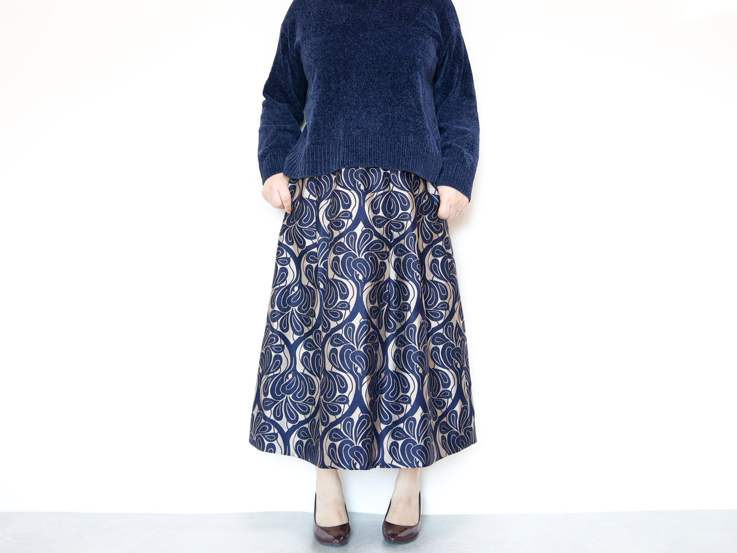 <S17CG80>COVENT GARDEN WOVEN Skirt  -Length 80cm