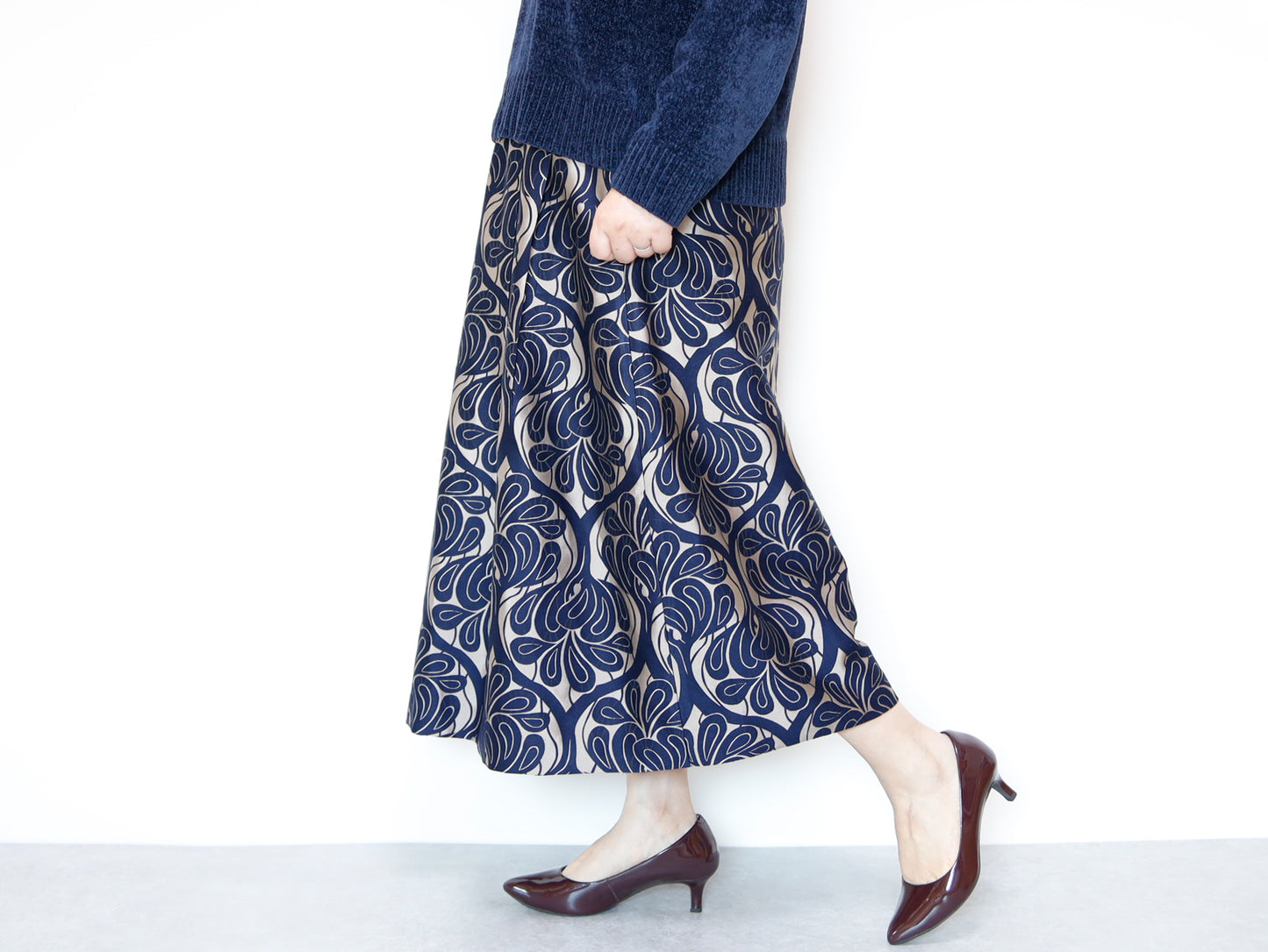 <S17CG80>COVENT GARDEN WOVEN Skirt  -Length 80cm