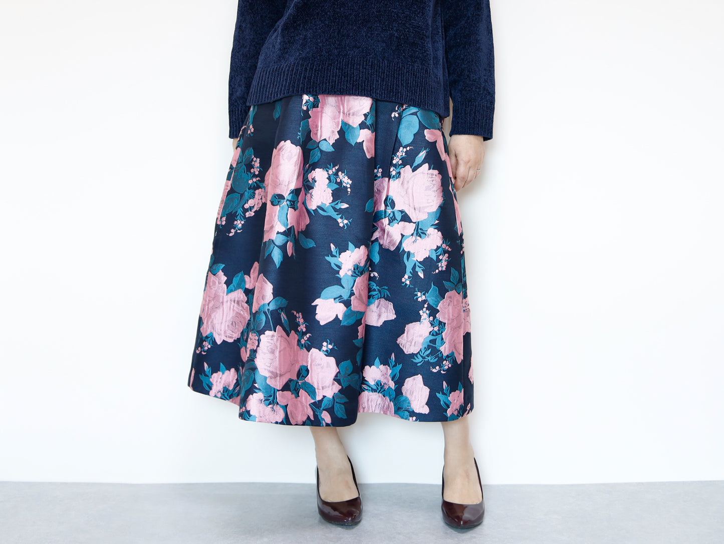 <S17RP80> EUROPEAN ROSE PINK  WOVEN Skirt  -Length 80cm