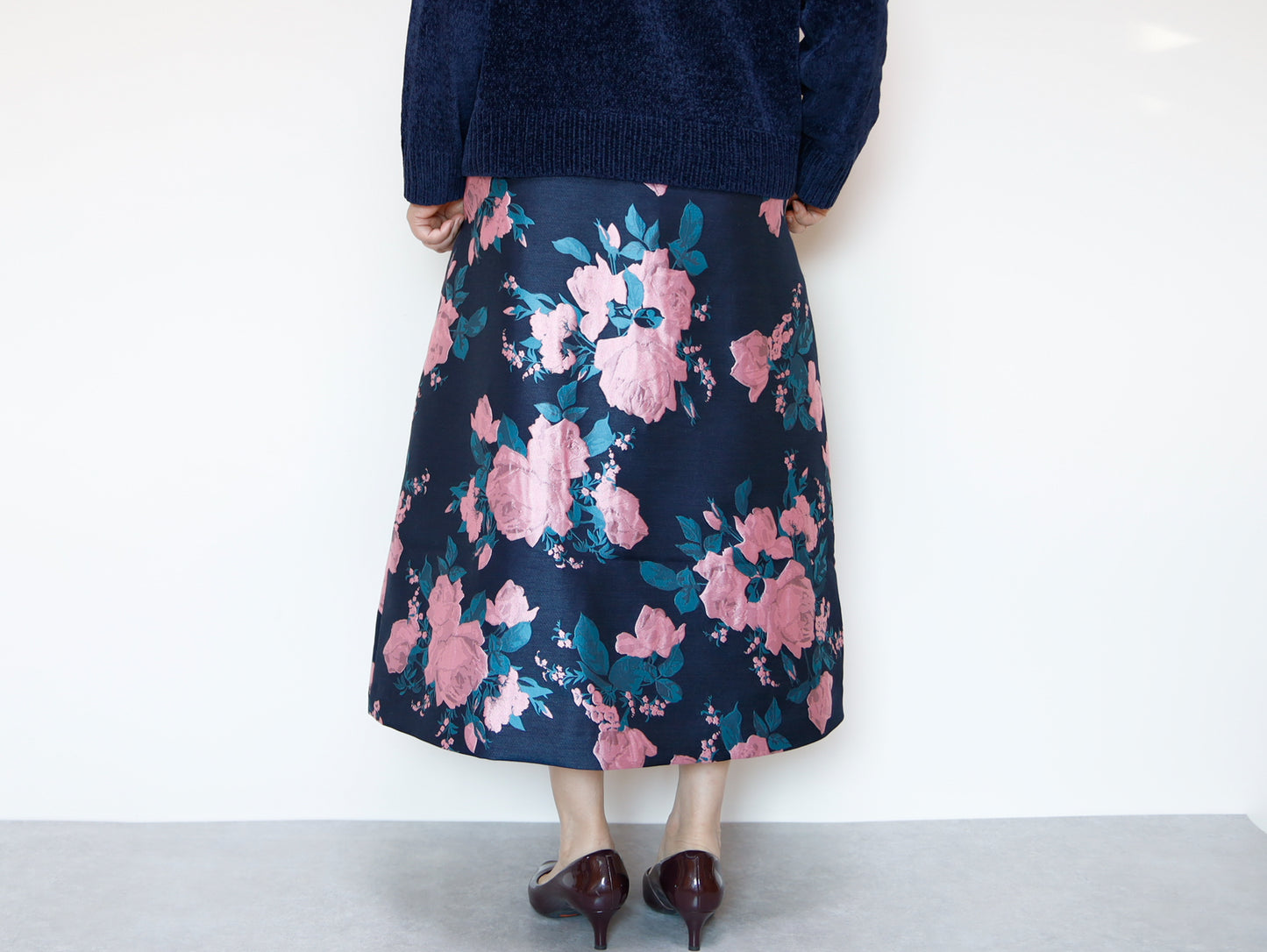 <S17RP80> EUROPEAN ROSE PINK  WOVEN Skirt  -Length 80cm