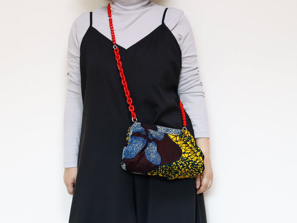 <B10J-003> AFRICAN PRINT CLUTCH BAG