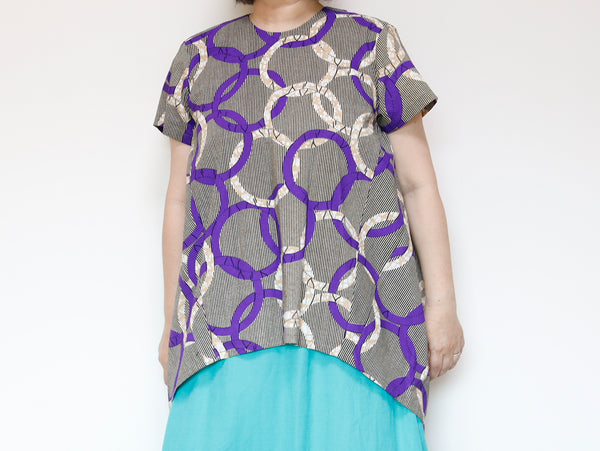 <T38-001>  AFRICAN PRINT TOP