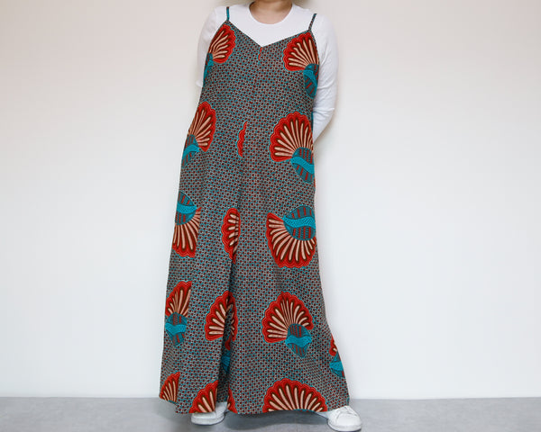 <D29J-001>  AFRICAN PRINT OVERALLS / SALOPETTE