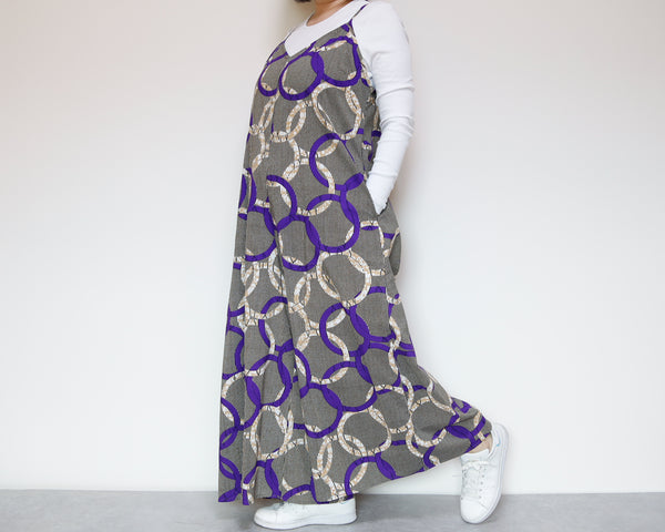 <D29J-002>  AFRICAN PRINT OVERALLS / SALOPETTE